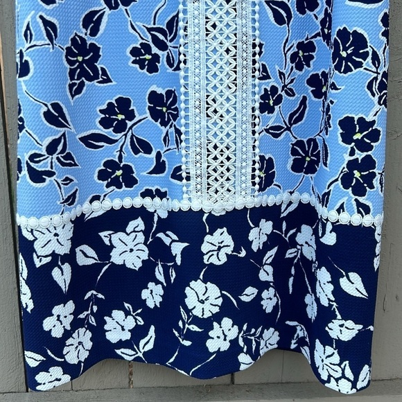 Eliza J Blue Floral Dress Bohemian Cottagecore Spring Summer Feminine Sz… - Picture 3 of 6